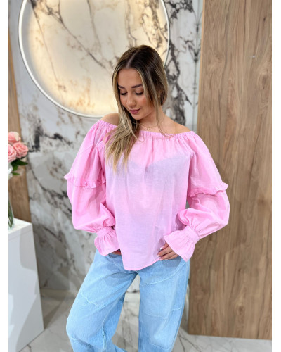 Bluzka hiszpanka By o la la...! sugar pink