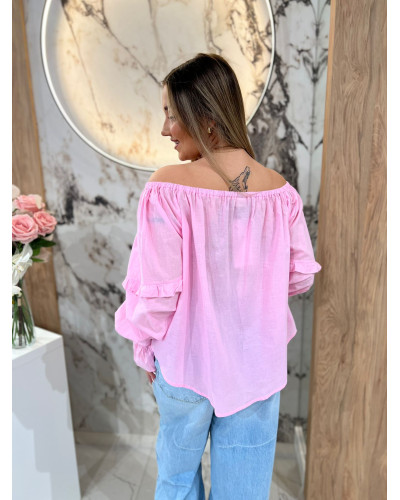 Bluzka hiszpanka By o la la...! sugar pink