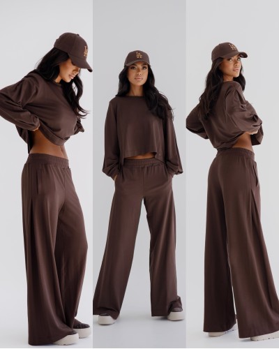 Komplet dresowy szerokie spodnie plus bluza By o la la...! chocomus