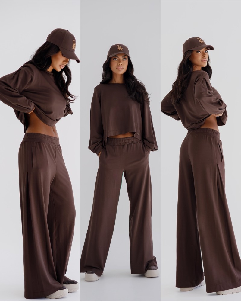 Komplet dresowy szerokie spodnie plus bluza By o la la...! chocomus Komplet dresowy szerokie spodnie plus bluza By o la la...! chocomus