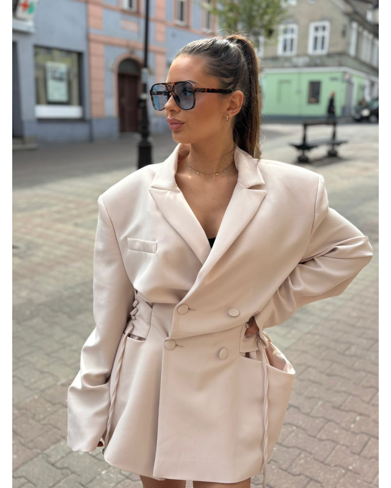 Marynarka materiałowa taliowana La Milla beżowa