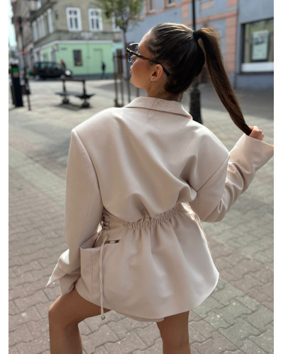 Marynarka materiałowa taliowana La Milla beżowa