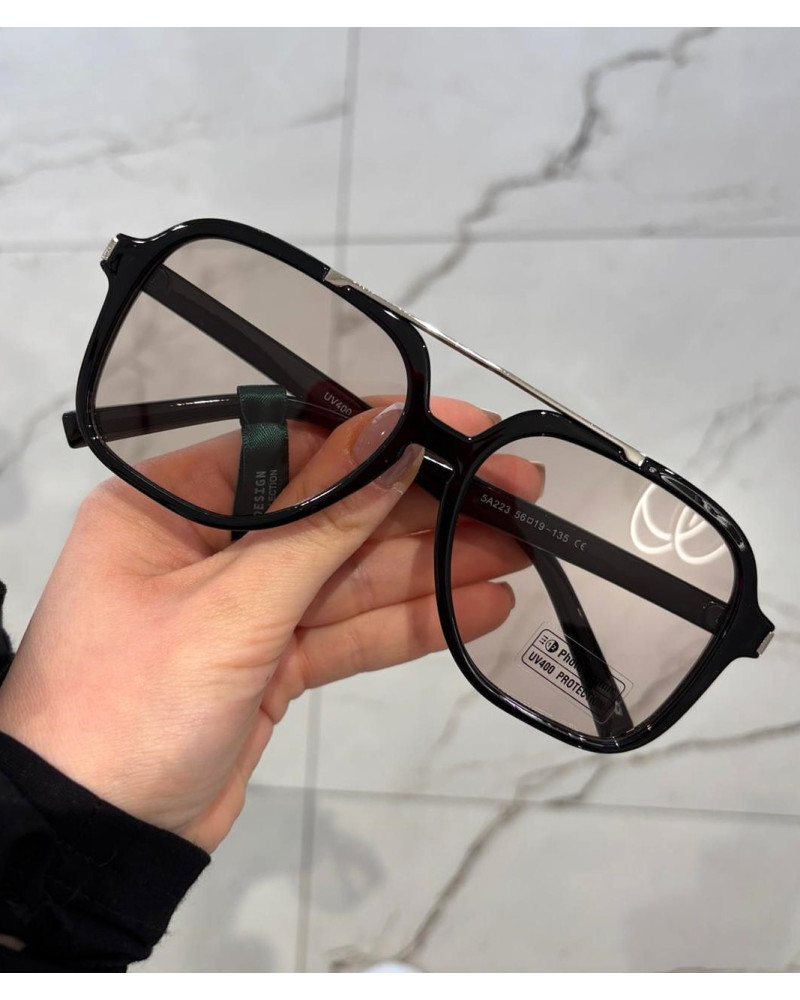 Okulary przeciwsłoneczne fotochromowe czarne z brązowymi szkłami