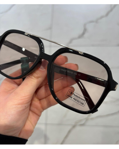 Okulary przeciwsłoneczne fotochromowe czarne z brązowymi szkłami