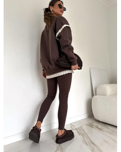 Legginsy prążkowane Lila czekoladowe