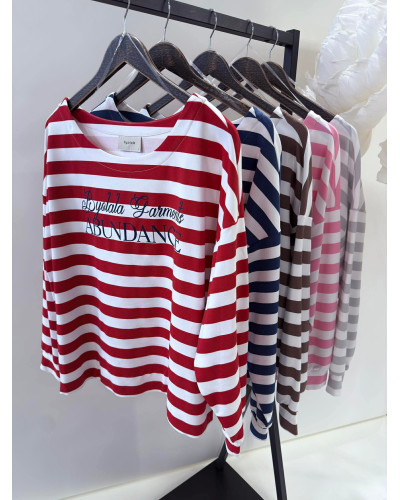 Bluza w paski By o la la...! Garments red kiss