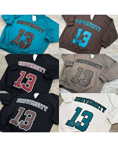 Bluza University 13 By o la la...! czarna z merlotem