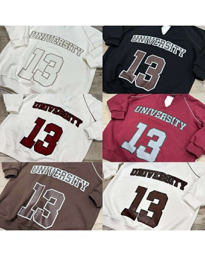 Bluza University 13 By o la la...! śmietanowa z chocomuss