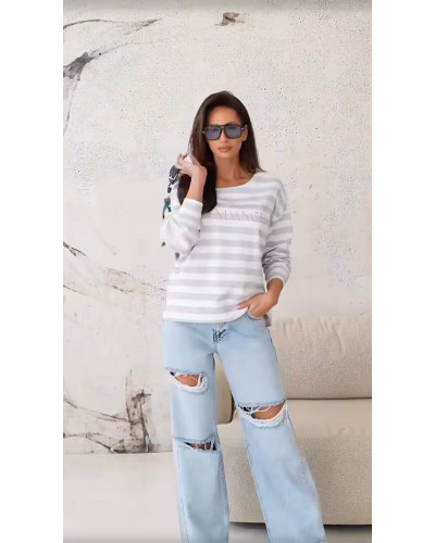 Bluza w paski By o la la...! Garments szara