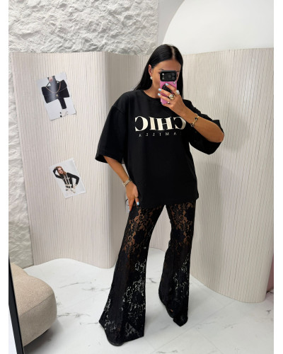 T-shirt oversize CHIC La Milla czarny