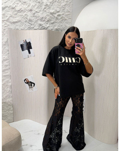 T-shirt oversize CHIC La Milla czarny