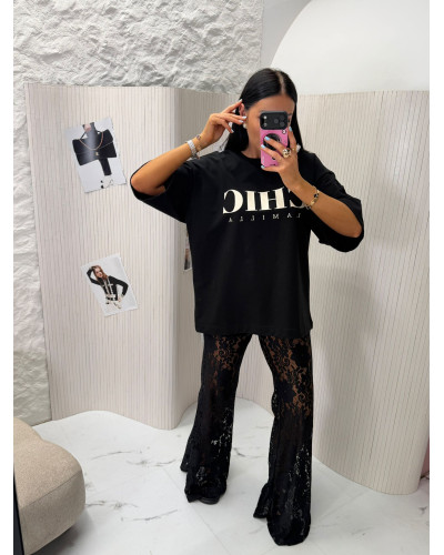 T-shirt oversize CHIC La Milla czarny