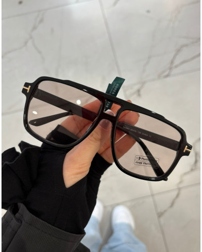 Okulary przeciwsłoneczne fotochromowe czarne z brązem