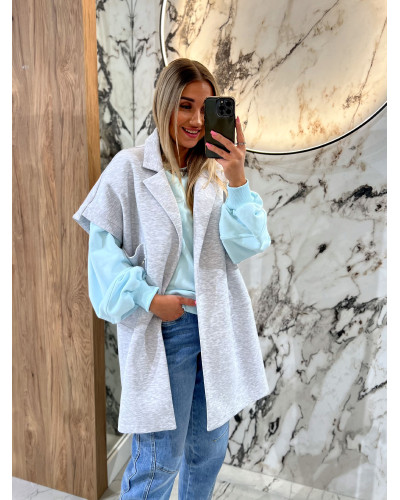 Kamizelka dresowa By o la la...! szary melanż