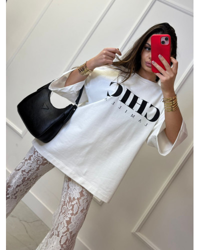 T-shirt oversize CHIC La Milla śmietankowy