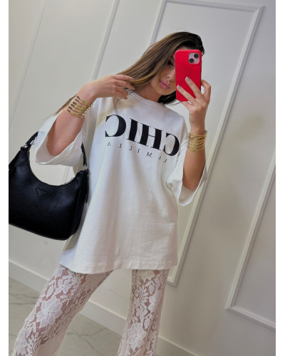 T-shirt oversize CHIC La Milla śmietankowy