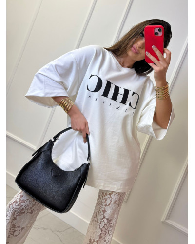T-shirt oversize CHIC La Milla śmietankowy
