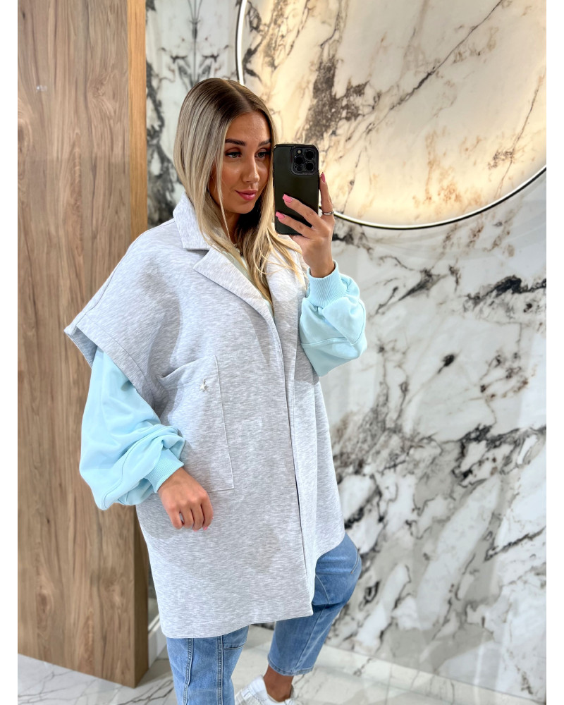 Kamizelka dresowa By o la la...! szary melanż