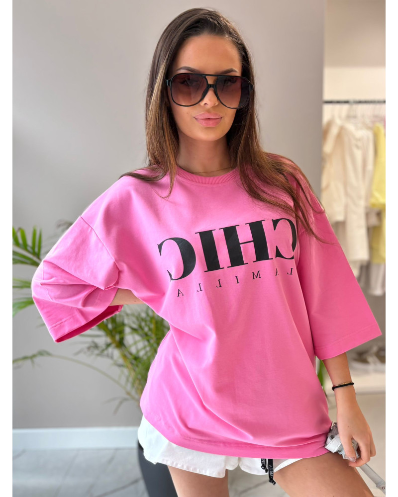 T-shirt oversize CHIC La Milla różowy