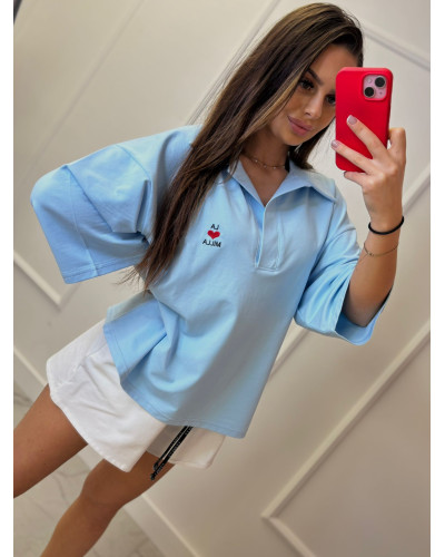 Bluzka polo La Milla niebieska