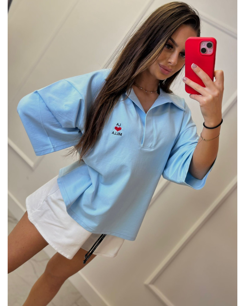 Bluzka polo La Milla niebieska