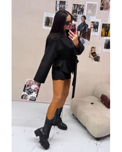 Marynarka wiązana materiałowa La Milla czarna