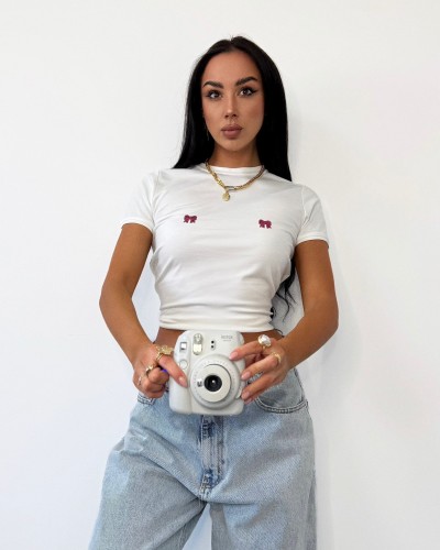 T-shirt kokardki La Milla biały
