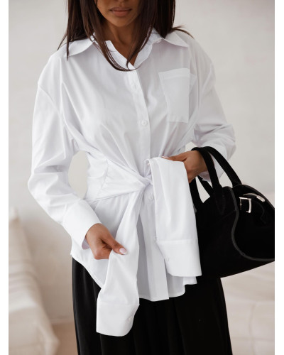 Koszula z wiązaniem w talii By o la la...! biała