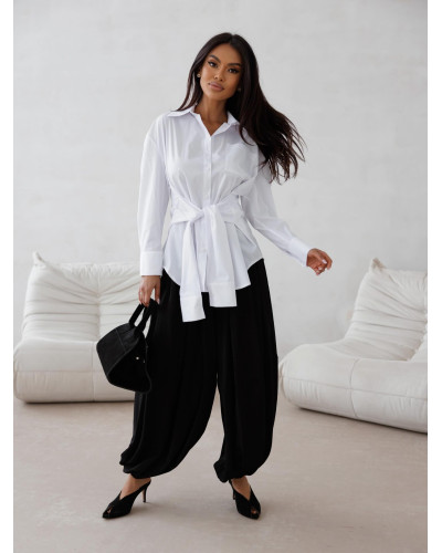 Koszula z wiązaniem w talii By o la la...! biała