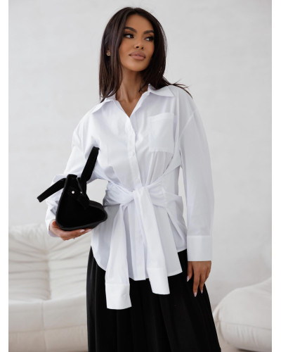 Koszula z wiązaniem w talii By o la la...! biała
