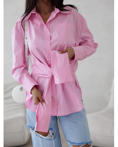 Koszula z wiązaniem w talii By o la la...! różowa