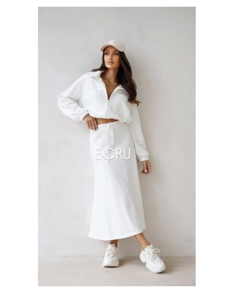 Krótka bluza na suwak By o la la...! śmietankowa Krótka bluza na suwak By o la la...! śmietankowa