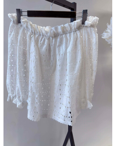 Bluzka hiszpanka ażurowa By o la la...! biała