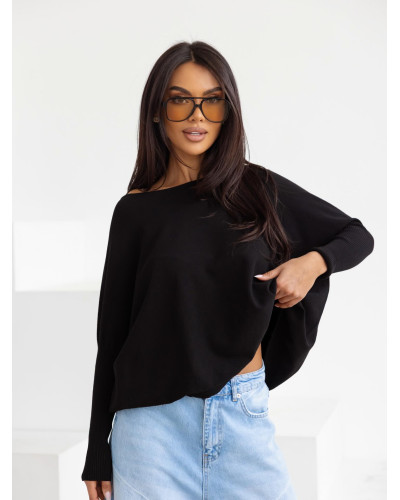 Sweter cienki z długimi ściągaczami By o la la...! czarny