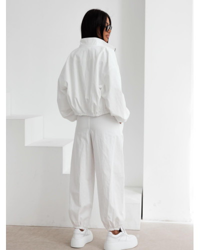 Komplet ortalionowy z bomberką By o la la...! biały