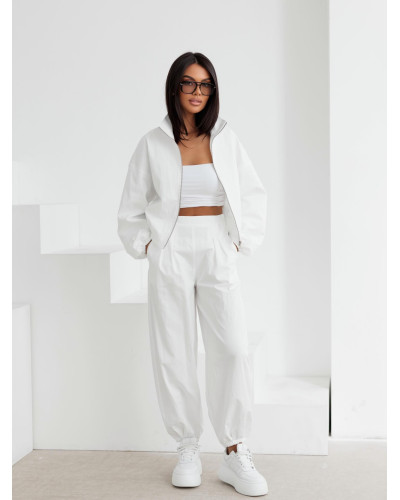 Komplet ortalionowy z bomberką By o la la...! biały