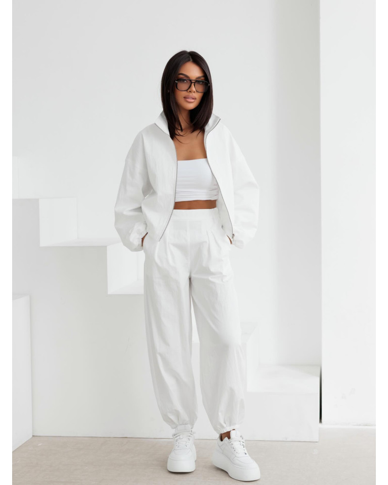 Komplet ortalionowy z bomberką By o la la...! biały