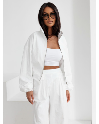 Komplet ortalionowy z bomberką By o la la...! biały