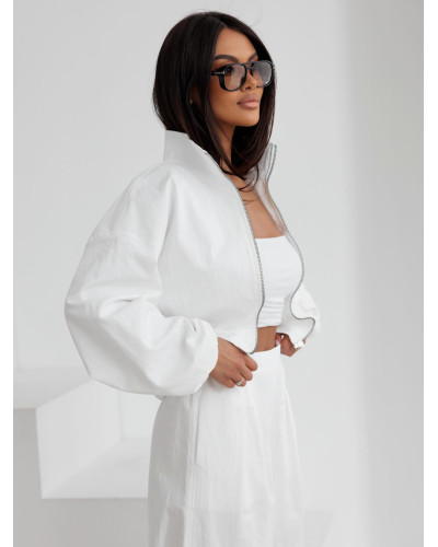 Komplet ortalionowy z bomberką By o la la...! biały