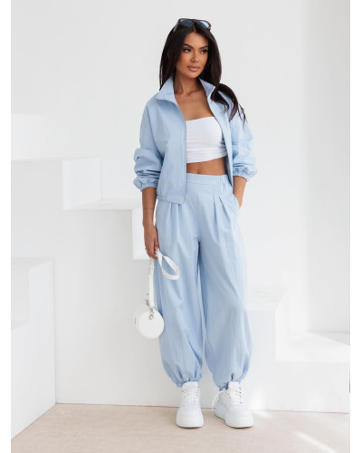 Komplet ortalionowy z bomberką By o la la...! błękitny