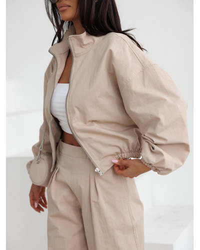 Komplet ortalionowy z bomberką By o la la...! beżowy