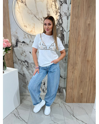 T-shirt z biustonoszem By o la la...!