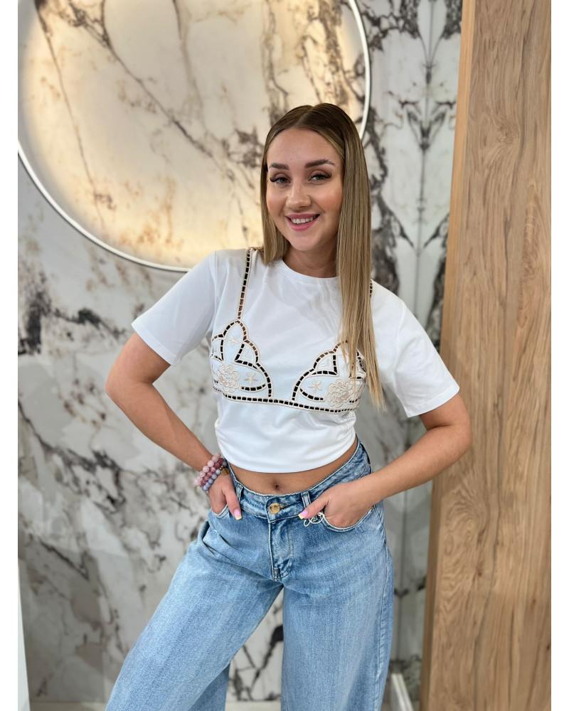 T-shirt z biustonoszem By o la la...!