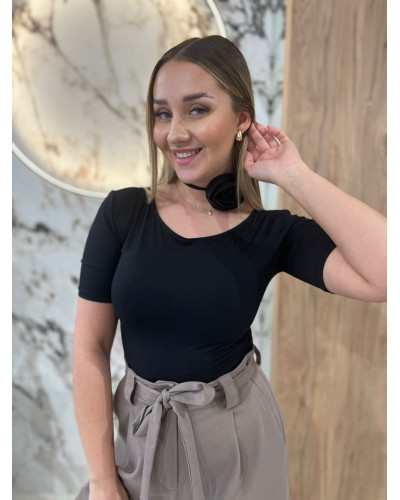 Body z różą By o la la...! czarne