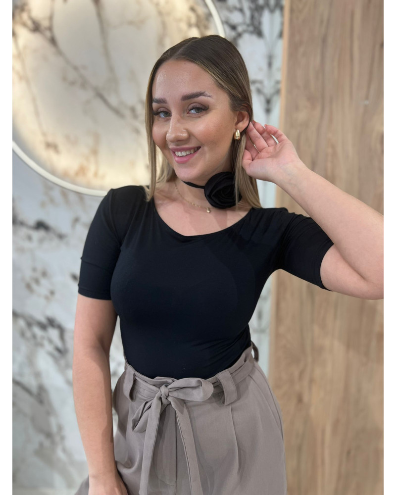 Body z różą By o la la...! czarne