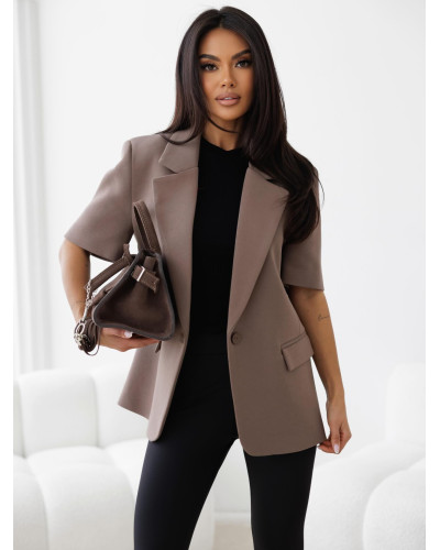 Marynarka dresowa z krótkim rękawem By o la la...! kakao