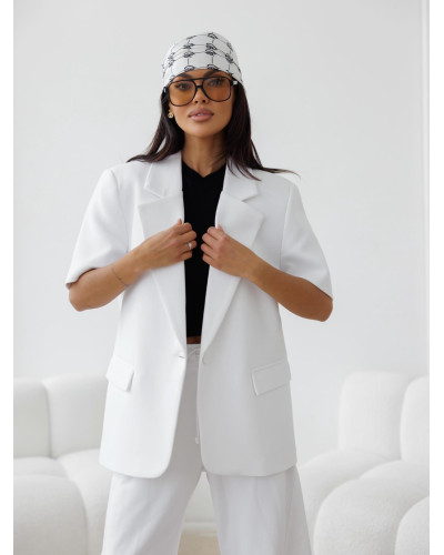 Marynarka dresowa z krótkim rękawem By o la la...! biała