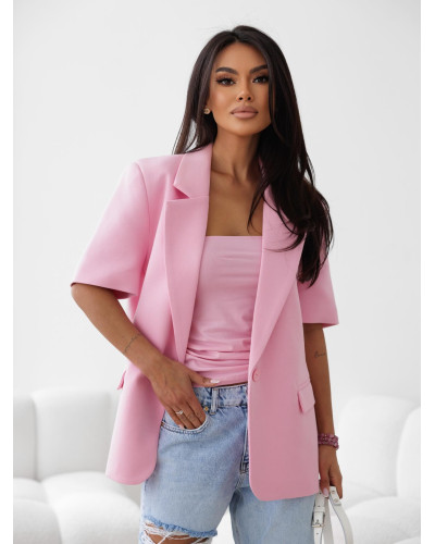 Marynarka dresowa z krótkim rękawem By o la la...! sugar pink