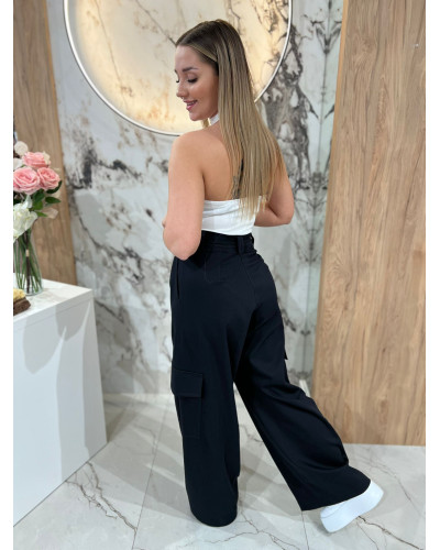 Spodnie bojówki z paskiem By o la la...! czarne