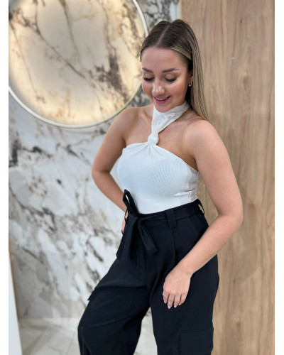 Spodnie bojówki z paskiem By o la la...! czarne